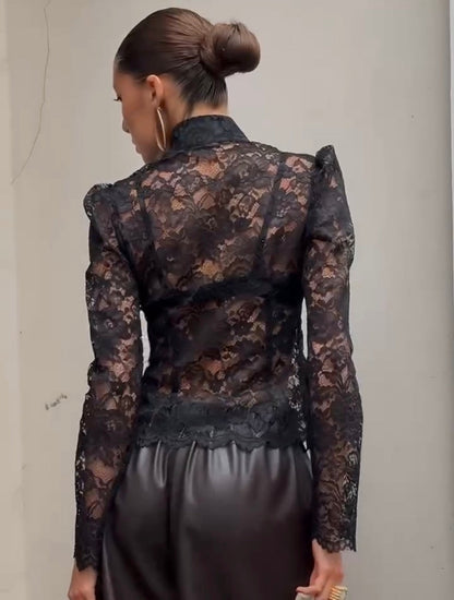 Camicia elegante in cotone a maniche lunghe