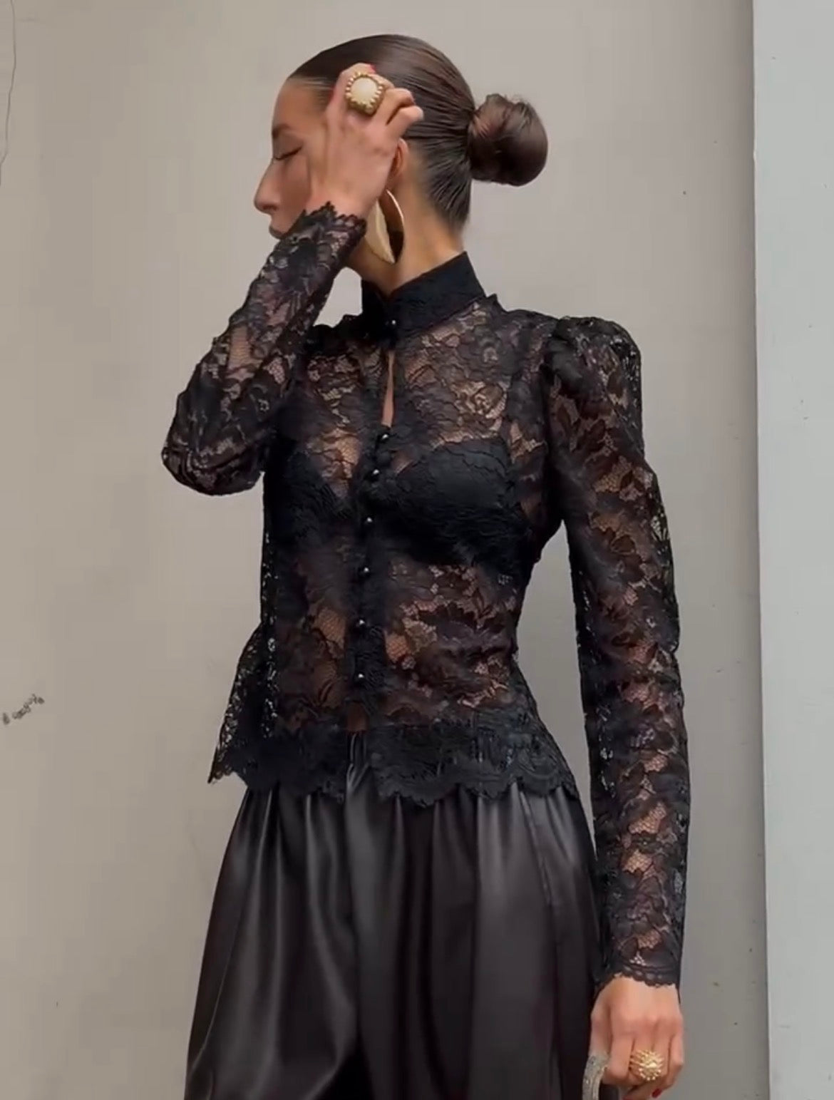 Camicia elegante in cotone a maniche lunghe