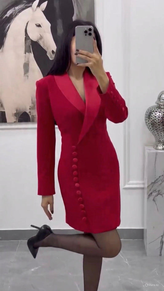 Abito con Motivo Floreale e Giacca Coordinata