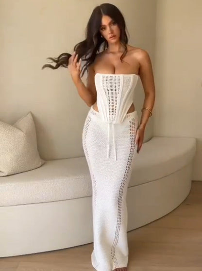 Completo elegante in tessuto leggero con giacca e pantaloni abbinati