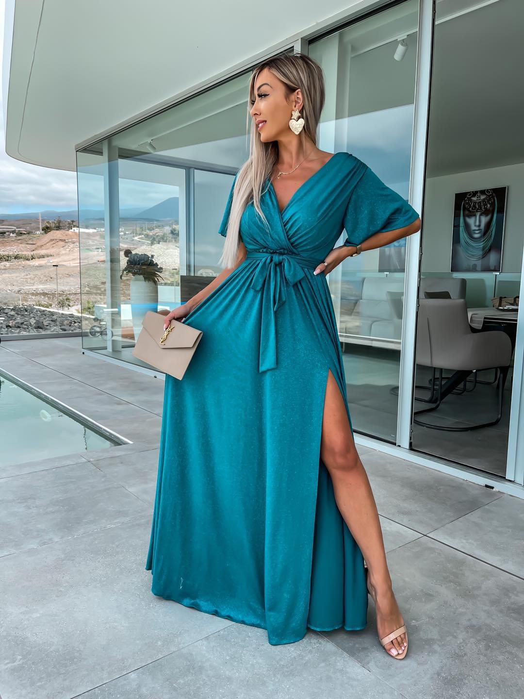 Vestito Elegante in Turchese