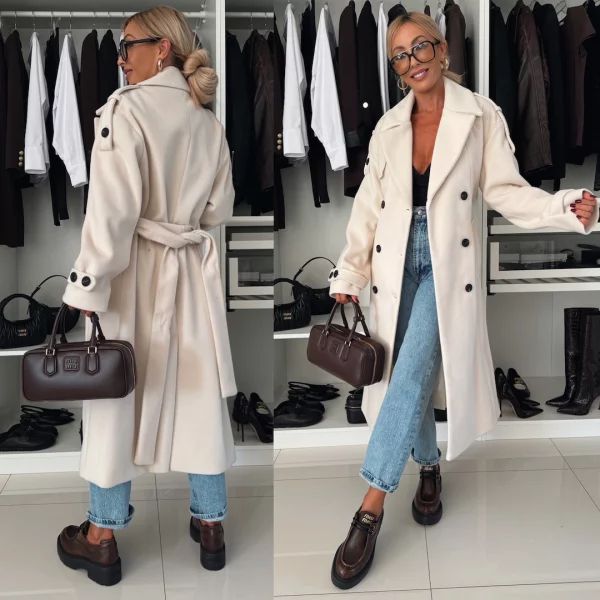 Cappotto in Lana con Colletto Classico