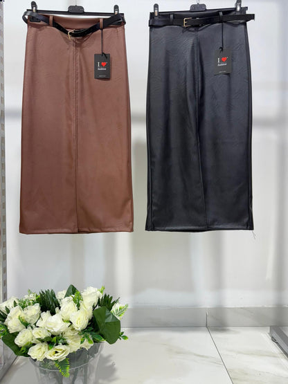 Gonna a vita alta in tessuto leggero